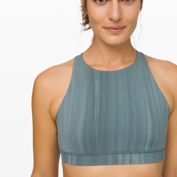 lululemon athletica Other - Lululemon Energy Bra *High Neck White Deep Ocean 8